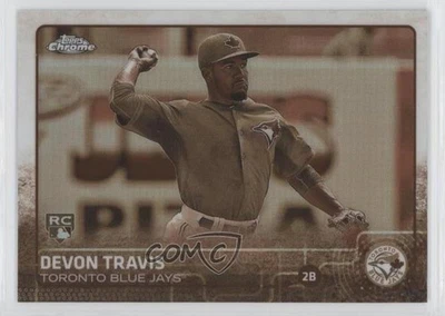 2015 Topps Chrome Sepia Refractor Devon Travis #184 Rookie RC - Image 1 of 2