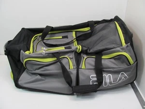 FILA Rolling Duffle Bag Lime Green & Black 31x18x14 - Picture 1 of 16
