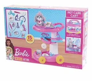 Barbie Pet Care Cart Includes 15 Pieces Drawers Open For Hidden Storage Age 3+ - Picture 1 of 6