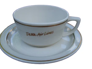 Vintage First Class Delta Airlines Tasse & Untertasse Werbung Set Mayer China schön - Bild 1 von 11