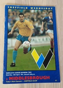Sheffield Wednesday v Middlesbrough 1990/91 Division 2 - Picture 1 of 1