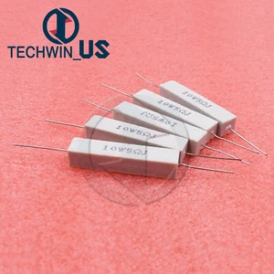 5Pcs Résistance Ciment Céramique Filaire 5 Ohm 10W Watt 5% - Photo 1/6