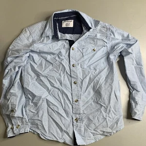 Light Blue Distortion Boys Button Up | Long Sleeve | Sz S/8 | Buttoned Pocket - Picture 1 of 6