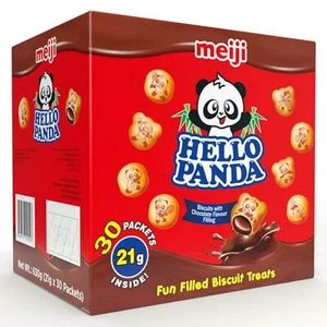 Meiji Hello Panda Chocolate Fun Filled Biscuits Bite Size Treat Pack of 30 x 21g - Picture 1 of 4