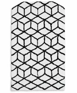 Abyss Habidecor Max Geometric Bath Rug 23" x 39" COLOR: Ivory/Black ~NWT - Picture 1 of 2
