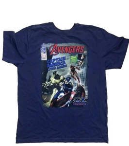 NWT Marvel Studios AVENGERS Infinity Saga Faux Cover Blue t-shirt Mens Size 2XL - Picture 1 of 6