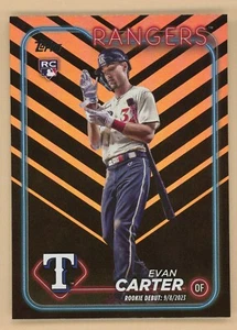 Evan Carter - 2024 Topps Update - Rookie Debut - Holiday Foil - Texas Rangers - Picture 1 of 2