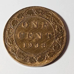1908 - HIGH GRADE - Canada 1 one cent large penny - Additional Ships FREE-C1-909 - Picture 1 of 5