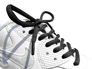 black Oval trainer shoe laces ideal for Adida, New Balanc, Nik, three lengths - Picture 1 of 3