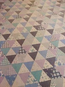 VINTAGE BLUE/MAUVE Petite Floral FLORAL COTTON SHEET 230cm x 141cm AS NEW - Picture 1 of 4