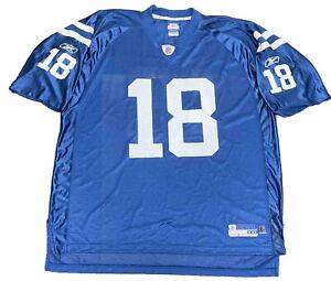 Vintage Reebok NFL Equipment Indianapolis Colts Manning #18 Blue Jersey Sz 2XL