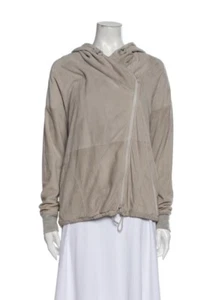 Brunello Cucinelli $7,100 Womens Gray Suede Zip Up Jacket Size M US 6 IT 42 - Picture 1 of 23