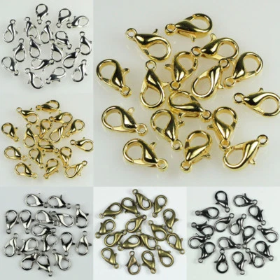 100/200/500pcs/lot Lobster Clasps Silver/Gold Plated 10mm 12mm 14mm Wholesale - image 1 of 4