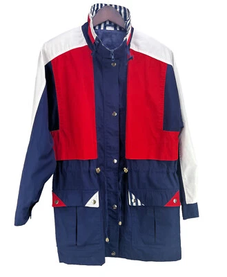 Vintage Spencer Douglas Women's Jacket Size S Red White Blue Zip Button Nautical - Image 1 of 4