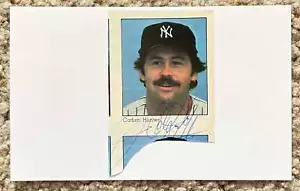Jim Catfish Hunter signed photo clipping on 3x5 card - Yankees A's HOF - Picture 1 of 1