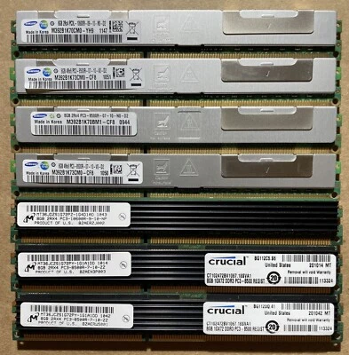 7PCs of Samsung Micron Crucial DDR3 8GB ECC REG VLP MEMORY - FOR SERVER ONLY - Image 1 of 2