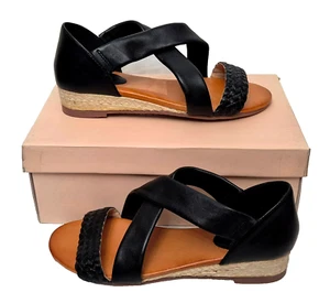 SOLEA Anita Comfort Fit Ladies Black Cross Over Sandals Slip On UK 6 MRRP £49 - Picture 1 of 8