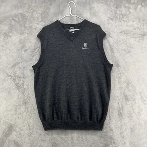 Nike Golf Vest Mens Large Dark Gray V Neck Sweater Wool Blend Cabarrus Preppy - Picture 1 of 17