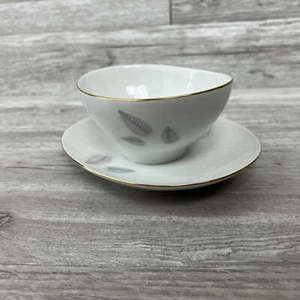 Fine Porcelain Bavaria Bayreuth West Germany 22Ct Gold Sauciere Bowl Plate VtG - Picture 1 of 8