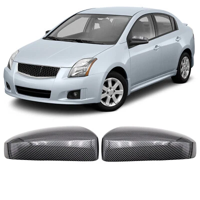 Pair Carbon Fiber Pattern Side Wing Mirror Cap Cover For 2007-2012 Nissan Sentra — 第 1/4 张图片