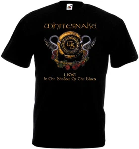 Whitesnake Live In The Shadow Camiseta Negra Hard Rock Banda Todas las Tallas S-5XL - Imagen 1 de 3