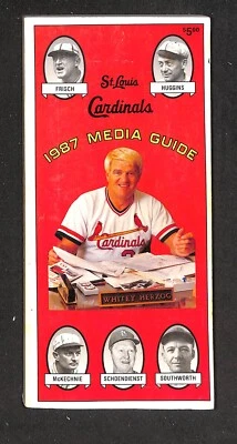 1987 ST. LOUIS CARDINALS MEDIA GUIDE, HERZOG, MCKECHNIE, SHOENDIENST ON COVER - Image 1 of 2