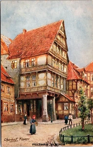 Pillar House, Hildesheim Germany - Tuck Oilette Postcard - Destroyed in WWII - Bild 1 von 2