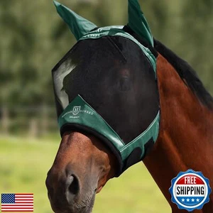 Harrison Howard Pro Luminous Horse Half Face Fly Mask Large Eye Space with Ea - Picture 1 of 5