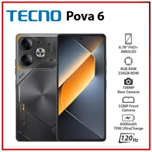 NEW TECNO Pova 6 8GB+256GB GREY Dual SIM Unlocked Android Mobile Phone - Picture 1 of 4
