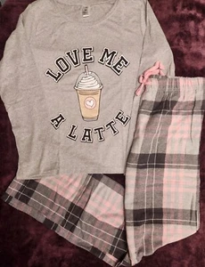 Women's PLUS 3X "LOVE ME A LATTE" Pajama/lounge Set Brand New W Tags - Picture 1 of 3