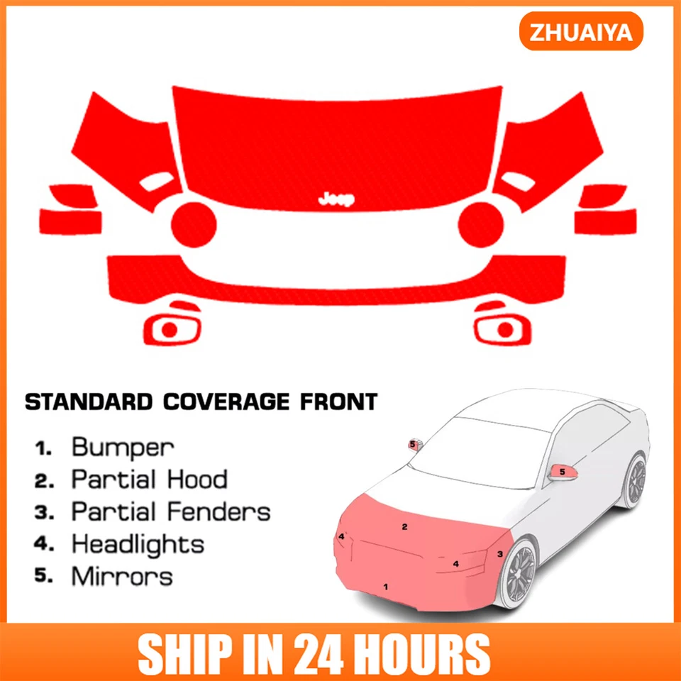 PreCut Paint Protection Film Clear Bra PPF Kit For Jeep Renegade 2015-2018 - Изображение 1 из 4