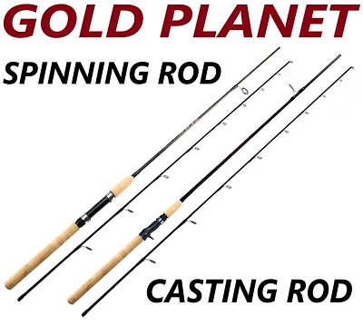 Caña de pescar giratoria fibra de carbono portátil medio rápido ligero Foto 1 de 4