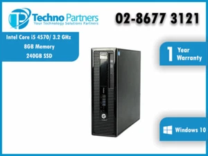HP ProDesk 400 G1 SFF i5 4570 8GB 240GB SSD DESKTOP VGA DVI 1YR WARRANTY - Picture 1 of 2