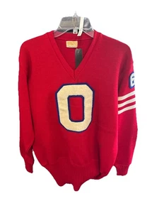 Vintage 1967 DKM Varsity Letterman Sweater Red Wool O Patch Star Name Bernthal - Bild 1 von 18