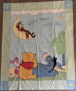Disney Winnie the Pooh Night Night Little Bee Fabric Panel 100% Cotton - Picture 1 of 4