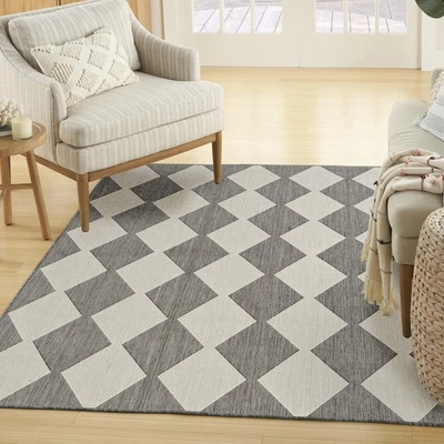 Tapete de área Home Home Positano tecido carvão 4' x 6' - Imagem 1 de 4