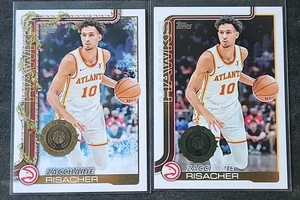 Zaccharie Risacher 2-Card RC Lot 2025-26 Topps Holiday #H49/Base #62 ATL. Falken - Bild 1 von 2