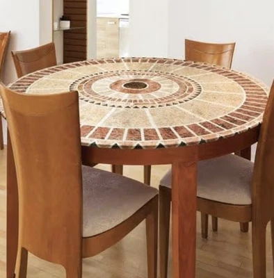 Hermosa cubierta de mesa de vinilo con borde elástico - Mosaico 36-48incs Foto 1 de 4