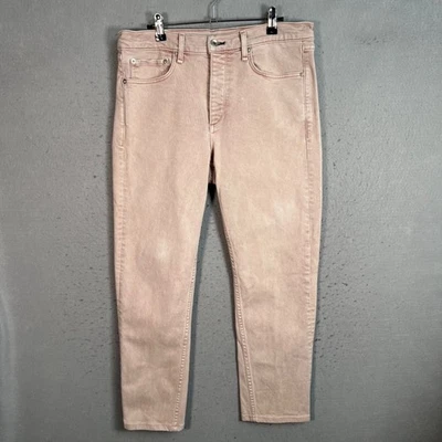Rag & Bone Mens Size 33 Slim Fit Jeans Pink Cotton Blend Denim - Image 1 of 4