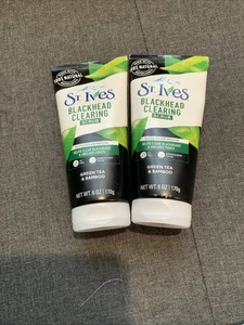 2 St Ives Blackhead Clearing Exfoliating Face Scrub, Green Tea & Bamboo - 6oz - Picture 1 of 2
