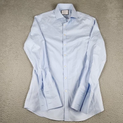 Charles Tyrwhitt Dress Shirt Mens 15.5/35 Blue Super Slim Fit French Cuff - Image 1 of 4