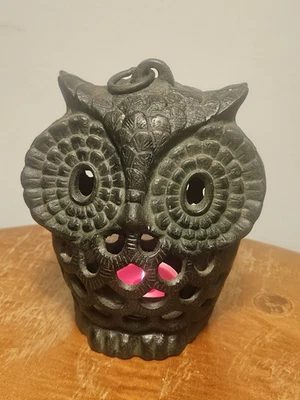 Винтажный чугунный японский подсвечник сова фонарь высотой 5,5 дюйма OMC - Изображение 1 из 4