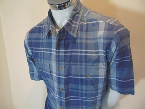Eddie Bauer Shirt Mens LT Blue Plaid Check Long Sleeve Classic Fit Oxford - Picture 1 of 11
