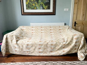 Vintage XL Sofa Throw - Charles Rennie Mackintosh - Tulip & Lattice 190 x 290 cm - Picture 1 of 7