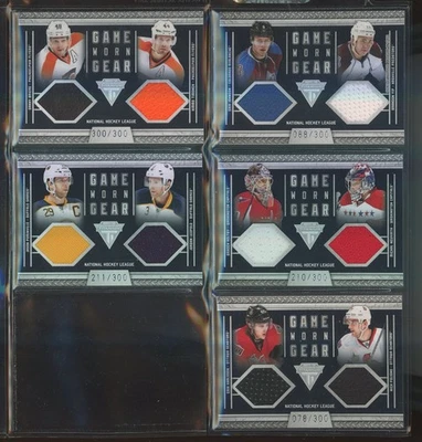 2011-12 Panini Titanium Game Worn Gear Dual Memorabilia Lot Of 5 Cards XXX/300 - Image 1 of 2