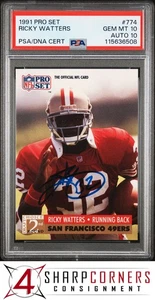 1991 PRO SET #774 RICKY WATTERS RC PSA 10 DNA AUTO 10 - Picture 1 of 2