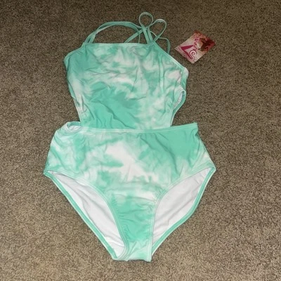 Traje de baño de una pieza Kanu Surf para niñas playa niña verde hielo talla 14 Foto 1 de 3