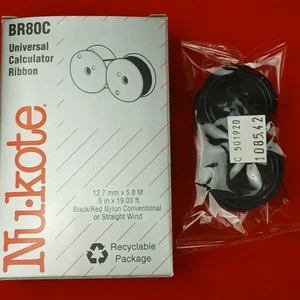 Nukote BR80C Universal Black/Red Nylon Calculator Ribbon Spool Sealed - Picture 1 of 6