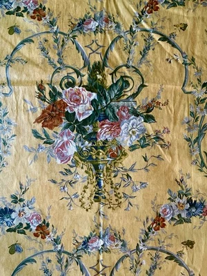 "Par de paneles de cortina para cortinas caseros amarillos con estampado floral 68""L algodón?" Foto 1 de 4