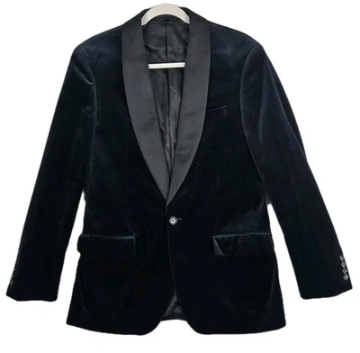 J. CREW Ludlow Slim Men's 38R Velvet Tuxedo Blazer Satin Shawl Collar Dark Teal - Image 1 of 4